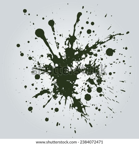 Abstract image represented in vector form, with paint splatters on a light surface