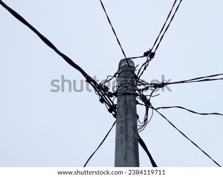 chaotic electrical cables in rural areas Royalty-Free Stock Photo #2384119711