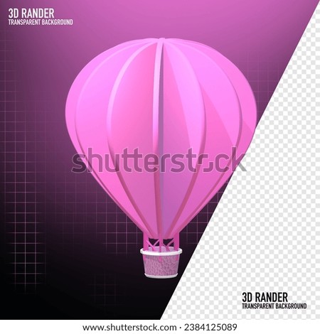 3d Vector Hot Air Balloon, Anniversary, Valentine's Day. Royalty-Free Stock Photo #2384125089