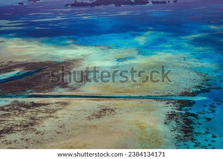 Palau Island aerial shot by aircraft