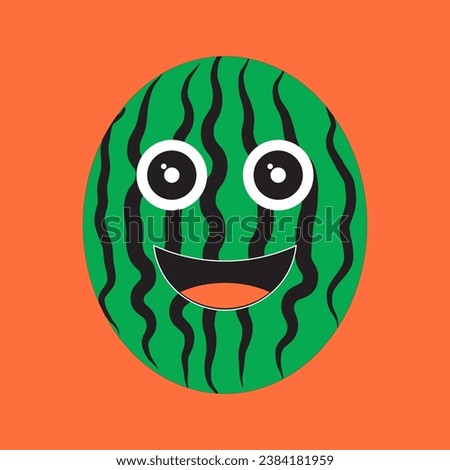 watermelon icon vector design with happy expression