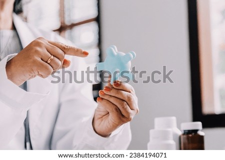 Female doctor holding virtual Lungs in hand. Handrawn human organ, copy space on right side, raw photo colors. Healthcare hospital service concept stock photo
