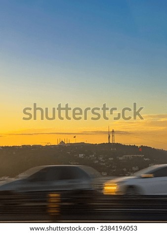 Beautiful sunset picture from Istanbul cityscape