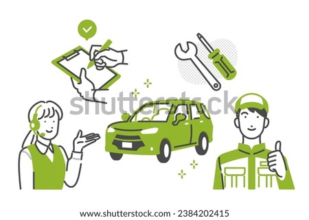 Vehicle inspection maintenance vector illustration Royalty-Free Stock Photo #2384202415