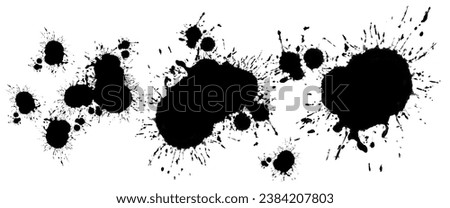 Blank ink splatters on white transparent background clip art