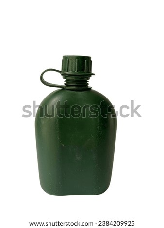 Military drinking water bottle for battle on the White Blackground.