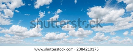 blue sky background with clouds. wide web banner. Blue sky with white cloud. summer heaven is colorful clearing day Good weather and beautiful nature in morning
