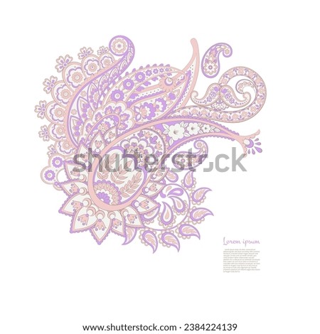 Isolated Vector Paisley pattern in floral indian style