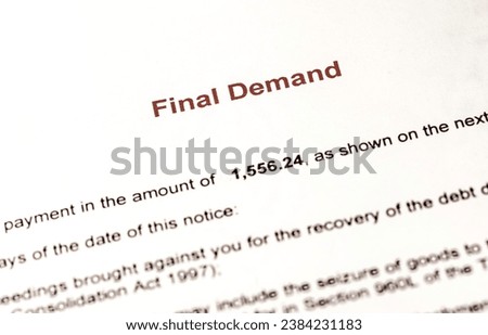 photo of a final demand document