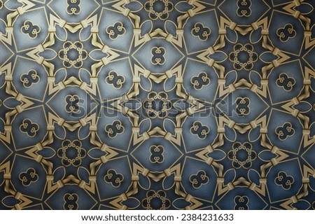 golden abstract textured background symmetric shapes and lines Royalty-Free Stock Photo #2384231633