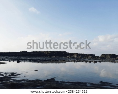 Photo of a view of coral rocks on the beach
