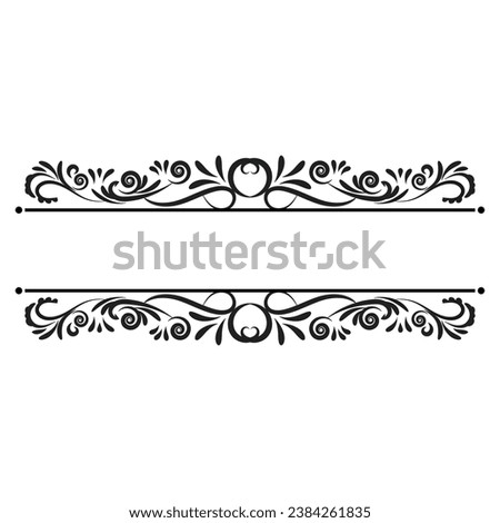 Vector vintage royal title border or text frame ornament elements, black Luxury vintage Border wedding invitation card