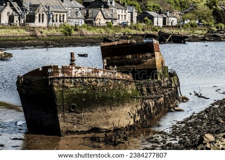 Abandoned shipwreck in Central Scotland Royalty-Free Stock Photo #2384277807