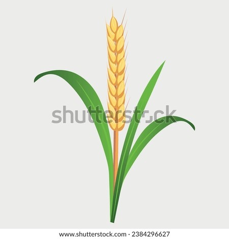Illustration of a crop sign emoji. Vector Wheat Emoticon Design Clip Art Sign Comic Style.