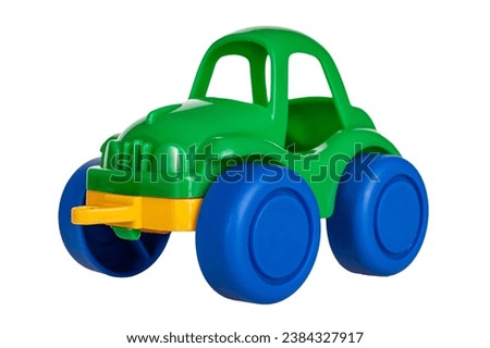 toy machine constructor from parts and blocks isolated on a white background close-up