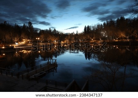 An evening picture of the bear lake in Sovata