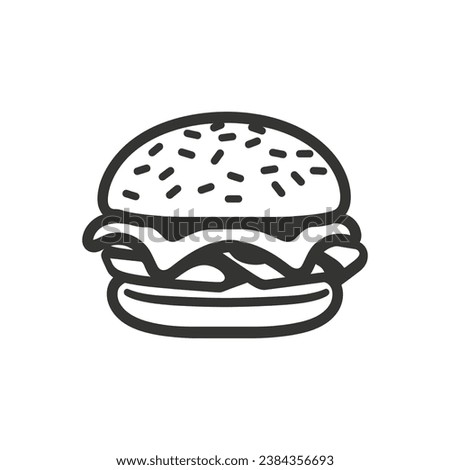 Bacon Cheeseburger Icon on White Background - Simple Vector Illustration Royalty-Free Stock Photo #2384356693