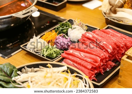 Japanese food Beef Shabu shabu Royalty-Free Stock Photo #2384372583