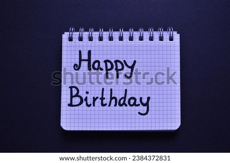 minimalistic dark blue happy birthday background 