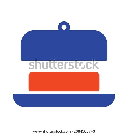 Butter in butter dish with open lid vector icon. Dairy product sign. Graph symbol for cooking web site and apps design, logo, app, UI