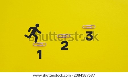 Step by step process. Number step 1, 2, 3 graphical representation of the process. Business concept for new beginnings Royalty-Free Stock Photo #2384389597