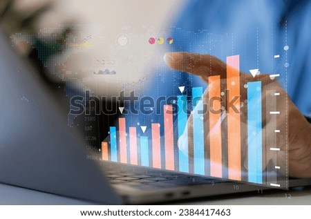 Businessman with finance economic analysis growth, money, financial data, trader investor, business financial growth, stock market, Investments funds, price, graph, sales, profit, investment concept