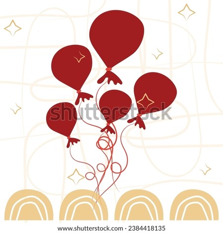 Vector a group of balloons on decoration background
