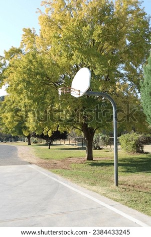 A basketball hoop at Windmill Park during the autumn season in Cornville, Arizona