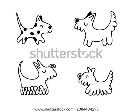 Hand drawn doodle dogs vector graphic clipart. Animal cartoon characters collection. Perfect for tee, poster, card, sticker.


 Royalty-Free Stock Photo #2384434299