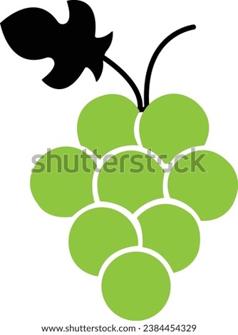 Grape icon. Grape Icon Food Fruits, bunches of grapes icons with leaf isolated on transparent background. Black and green Fill Grape fruits healthy lifestyle symbol template for graphic and web.