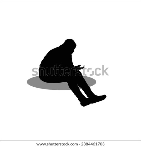 Men sitting silhouette stock vector