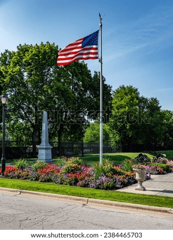 Aurora, Illinois, United States of America - August 4th 2023:  Aurora Illinois Phillips Park Sunken Gardens Drone Photography