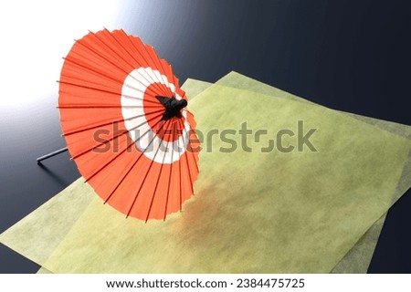 Japanese umbrella and Japanese paper background material
