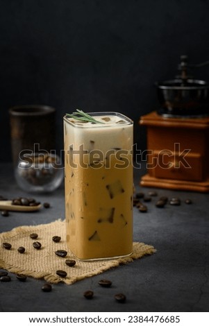 espresso in a glass on table