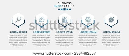 Vector Infographic design business template with icons and 5 options or steps.  Royalty-Free Stock Photo #2384482557