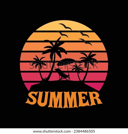 Typography summer t shirt design vector