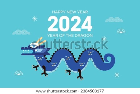 2024 Blue Dragon Year Illustration
