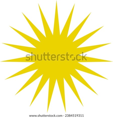 Sun icon. Yellow sun star icons or logo collection. Summer, sunlight, sunset, sunburst. Vector illustration.