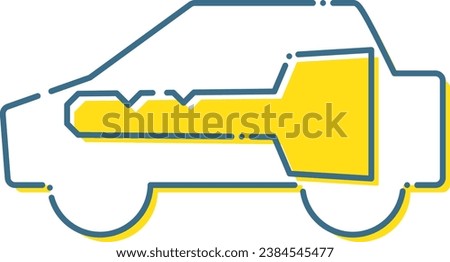 A pictogram of a car that alerts you to locking 