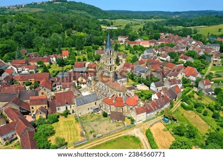 Gothic church of the Virgin Mary of Saint-Père built during the 13th to 15th centuries. It is a commune in the Yonne department of Burgundy, Morvan National Park, southeast of the Vézelay. Royalty-Free Stock Photo #2384560771