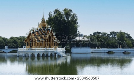 Phra Thinang Aisawan-Dhipaya-Asana Pavilion at Bang Pa-In Royal Palace, Ayutthaya, Thailand Royalty-Free Stock Photo #2384563507