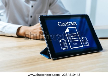 Human Resources. digital mobile smart tablet display with virtual graphic document report diagram, employee contract, job interview, business finance technology, business job interview concept