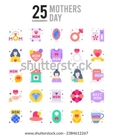 25 Mothers day icons Pack vector illustration.