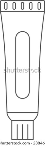 Stationery line drawing single item illustration icon Tube glue