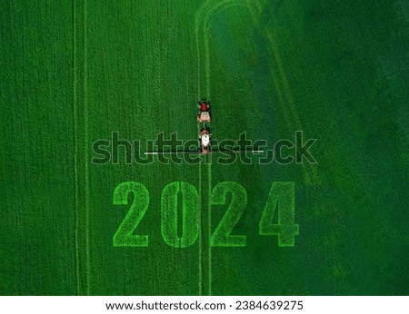 Successful new year 2024 with successful objectives in agriculture and business Royalty-Free Stock Photo #2384639275