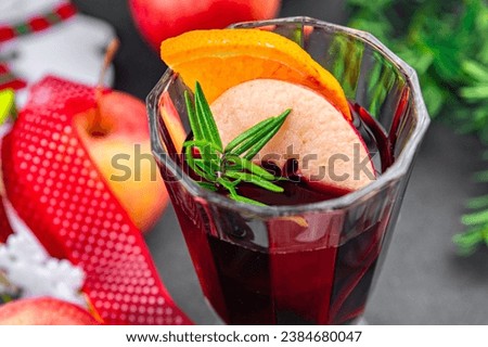 christmas mulled wine apple cider aperitif christmas hot drink sweet cocktail holiday treat new year and christmas celebration meal food snack on the table copy space food background rustic to