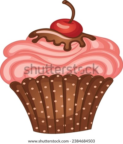 Cake and Pastry Vector Art Illustrations isolated. white background.
