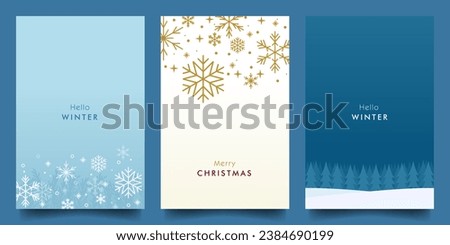 modern minimalist winter Christmas design vector with snowflake and winter forest theme design. for card, poster, banner, social media background Royalty-Free Stock Photo #2384690199
