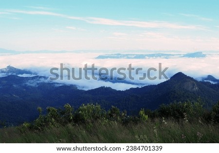 Beautiful mountain at nort thailand.Morning beautiful of nature.Mountain picture background.