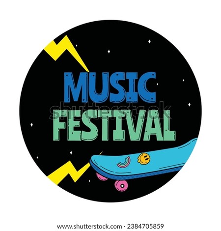 Music festival background. Music fest. Music concert design. Musical event. Musicians, instruments. Vector illustration Template for Label, Sticker, Poster, Invitation, Card, Social media Post.